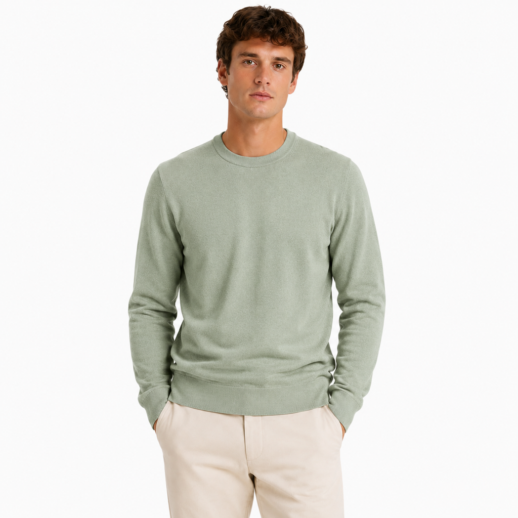 Alpha Studio Men Knit Sleeve Long Green