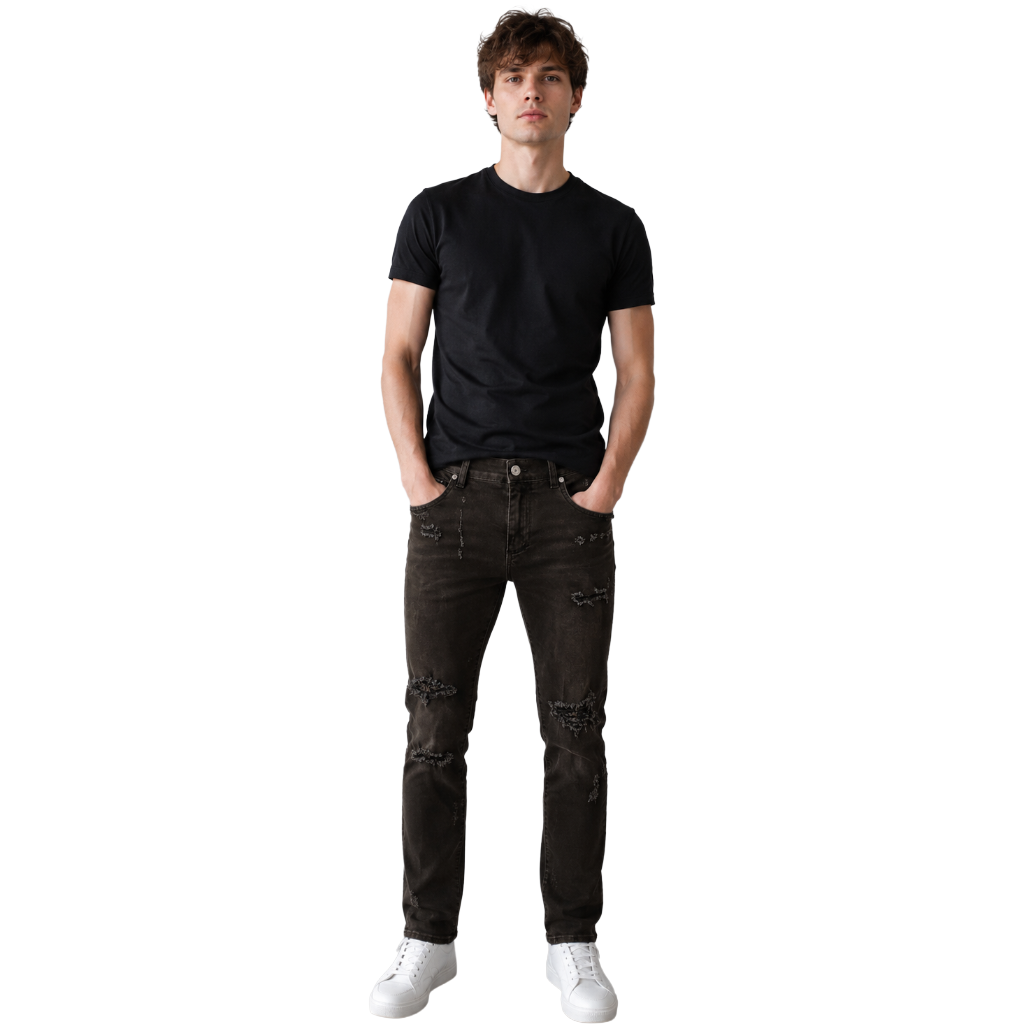 Dolce & Gabbana Men Jeans Ripped Black