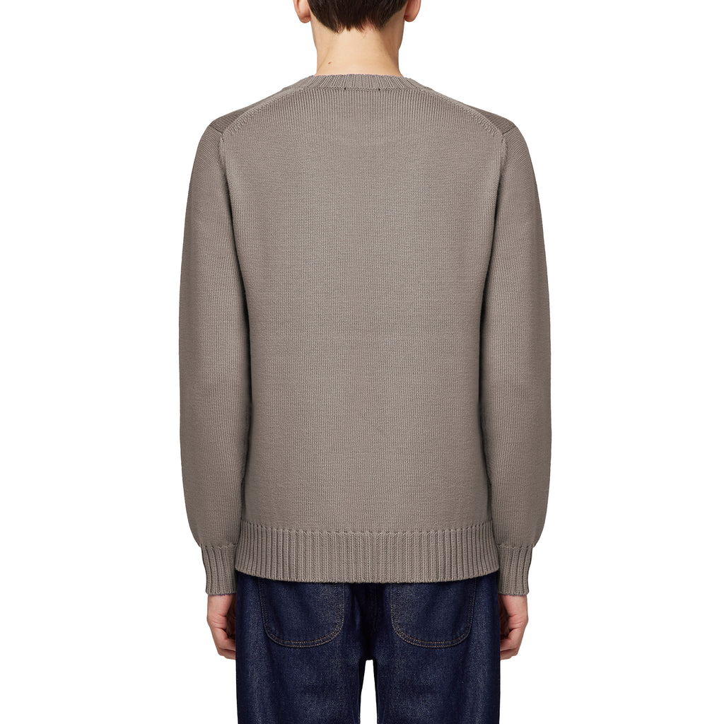 Alpha Studio Men Crewneck Longsleeve Cashmere Sweaters Beige
