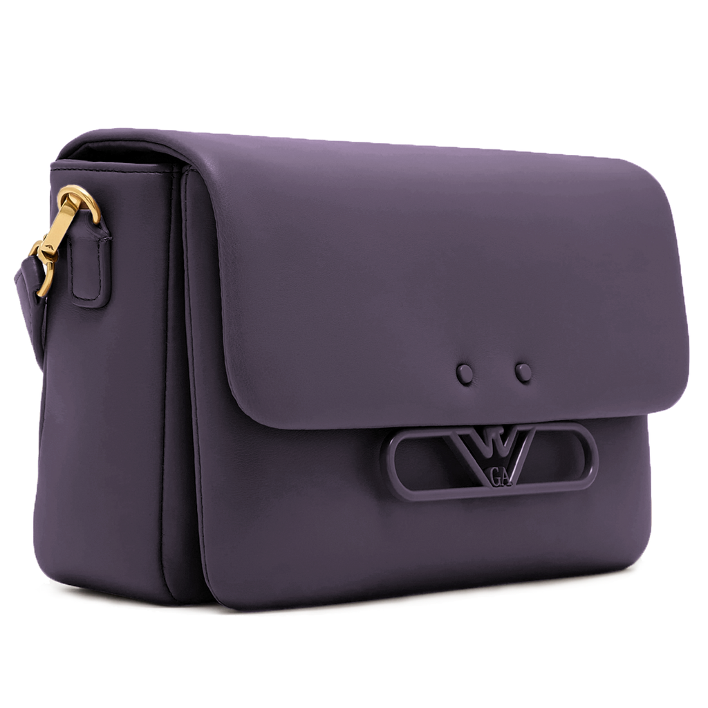 Emporio Armani Women Shoulder Bag Soft Leather Purple