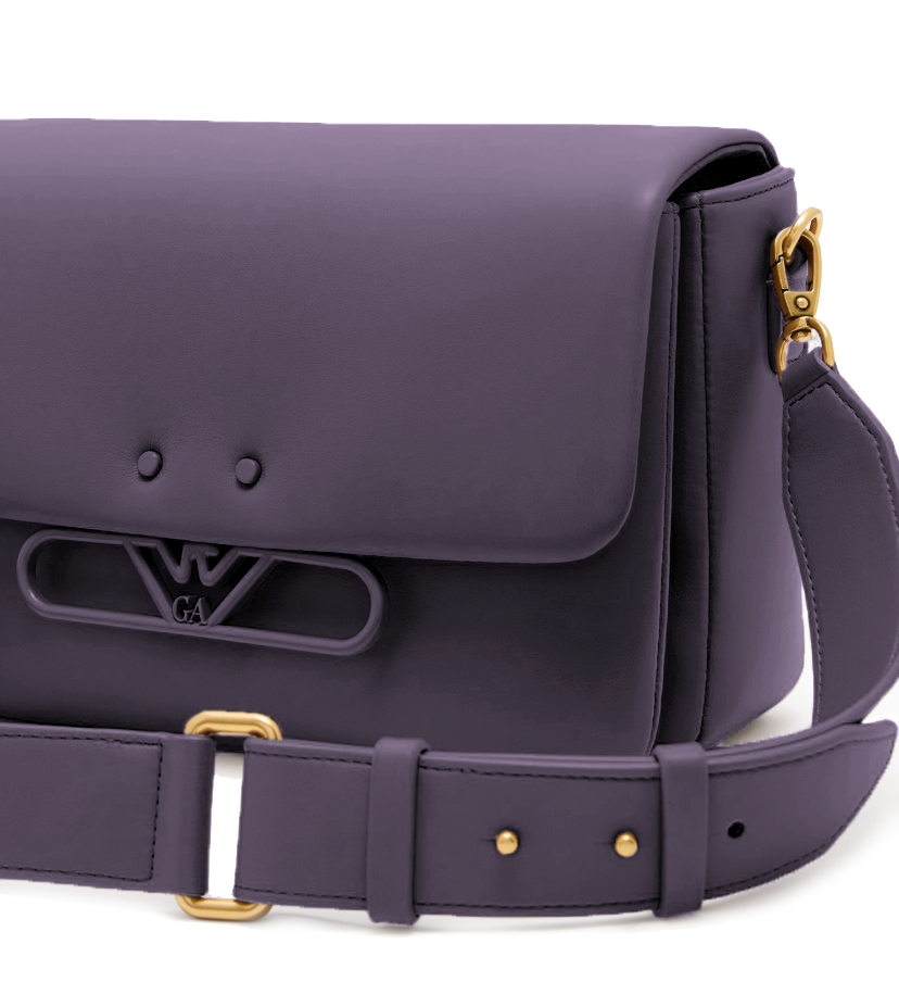 Emporio Armani Women Shoulder Bag Soft Leather Purple