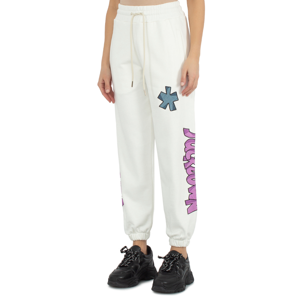 Comme Des Fuckdown Women Trousers Sweatshirt Embroidered White