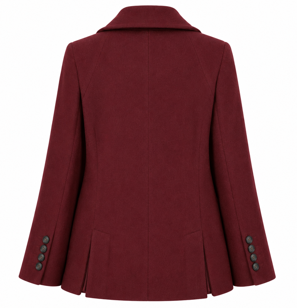 Loro Piana Fabric Women Coat Short Double-Breasted Burgundy Red
