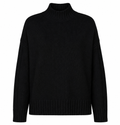Alpha Studio Women High Neck Coste Mix Sweaters Black