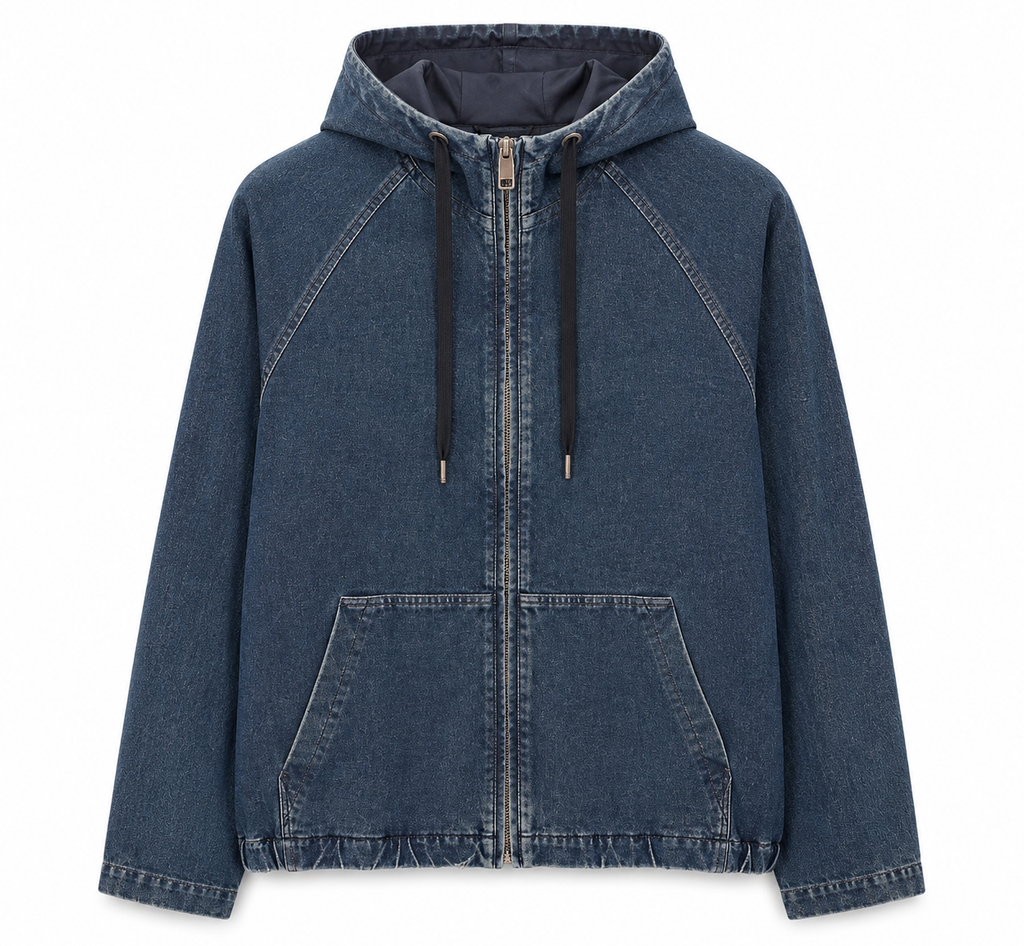 Dolce & Gabbana Men Jacket Denim Hooded Blue