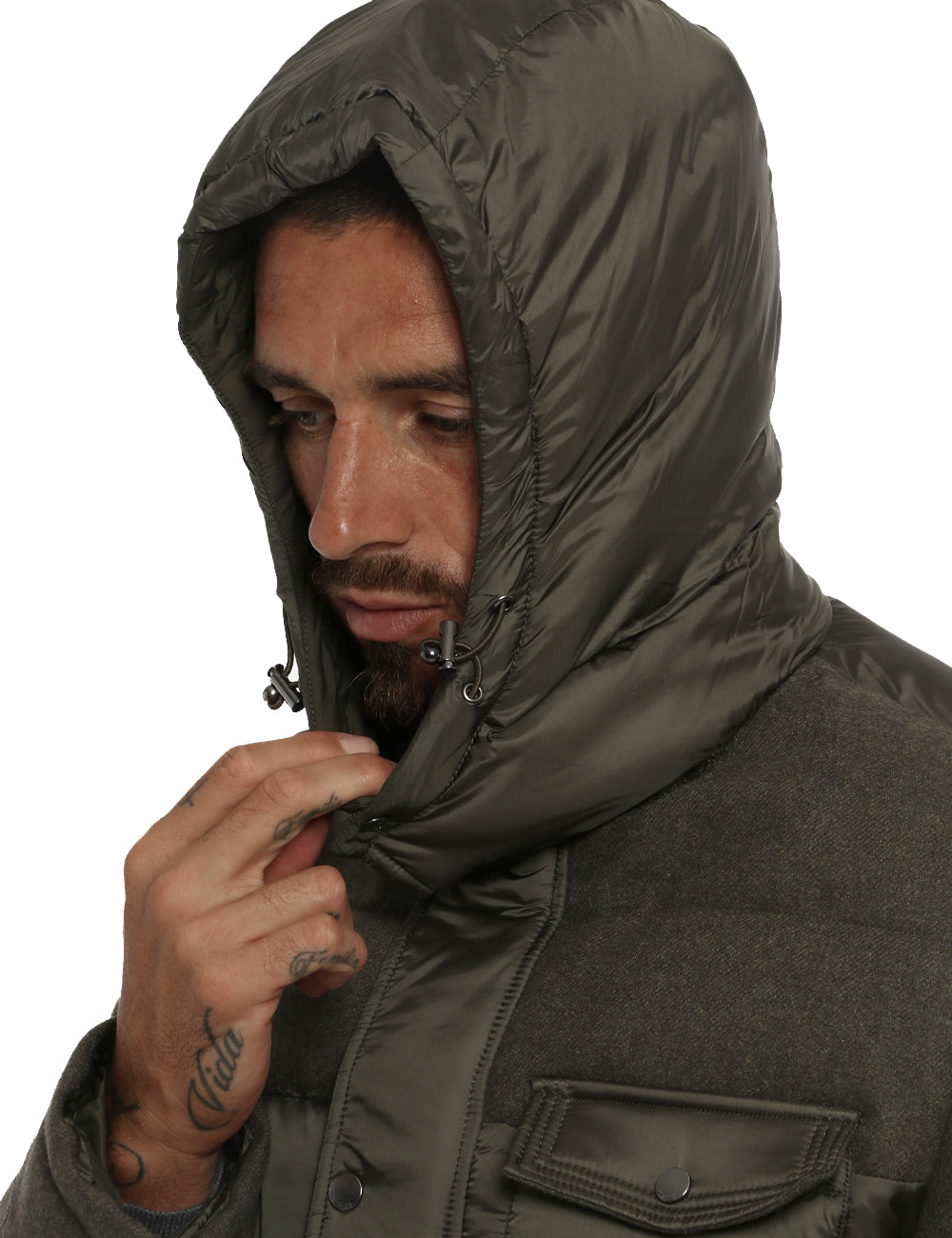 Yes Zee Men Down Jacket Green