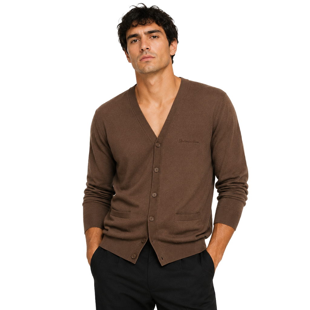 Dolce & Gabbana Men Cardigan Cashmere Brown
