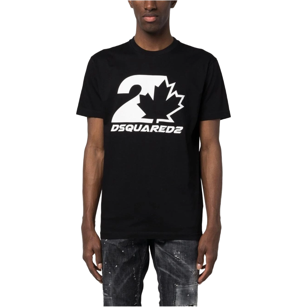 Dsquared2 Men T-Shirt Maple Leaf Black