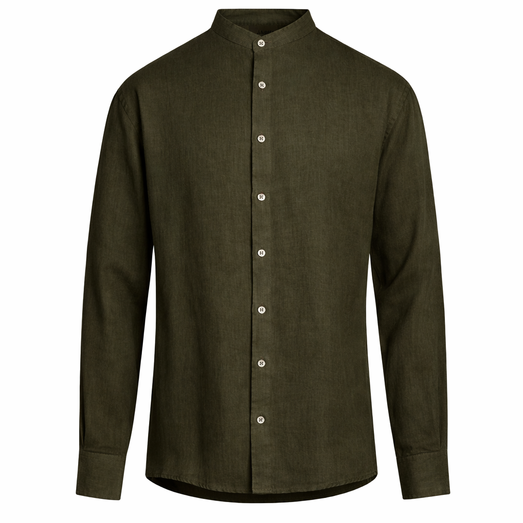 Alpha Studio Men Shirt Guru Linen Green