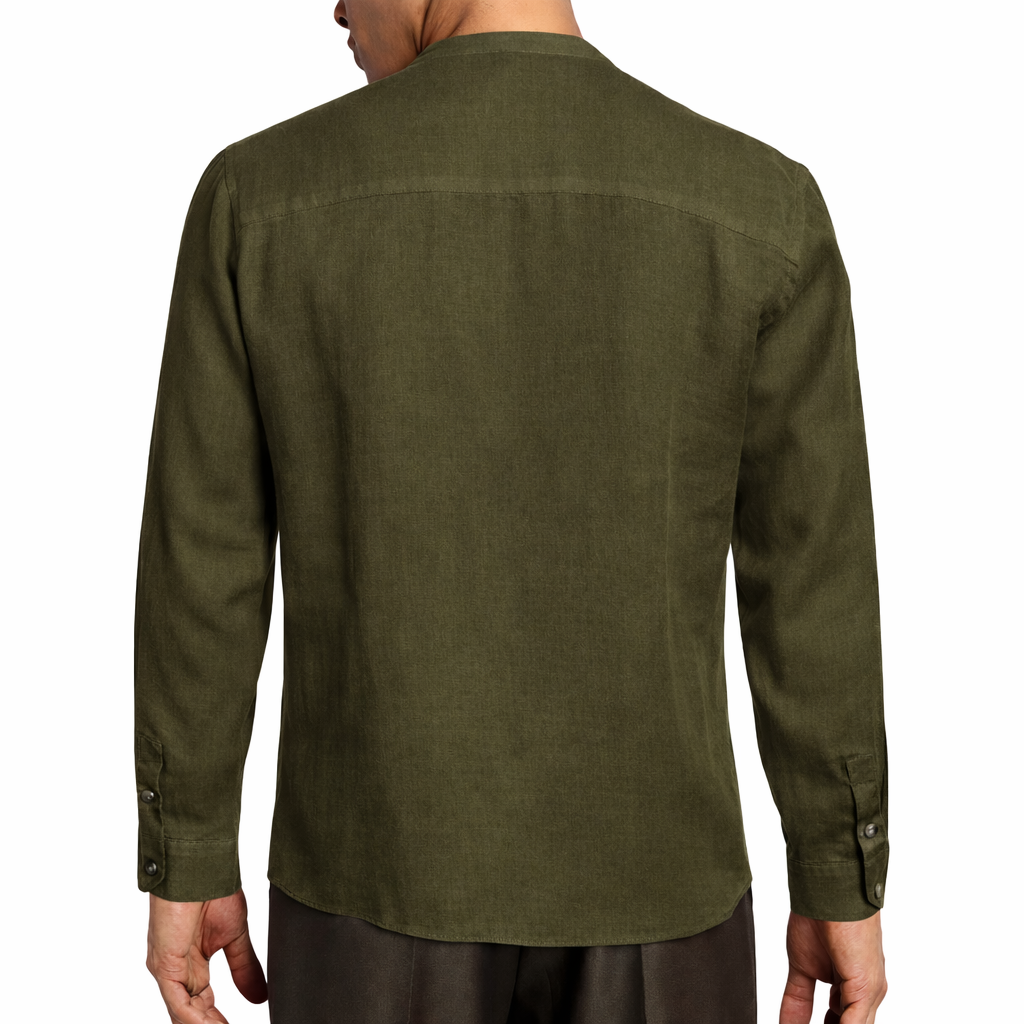 Alpha Studio Men Shirt Guru Linen Green