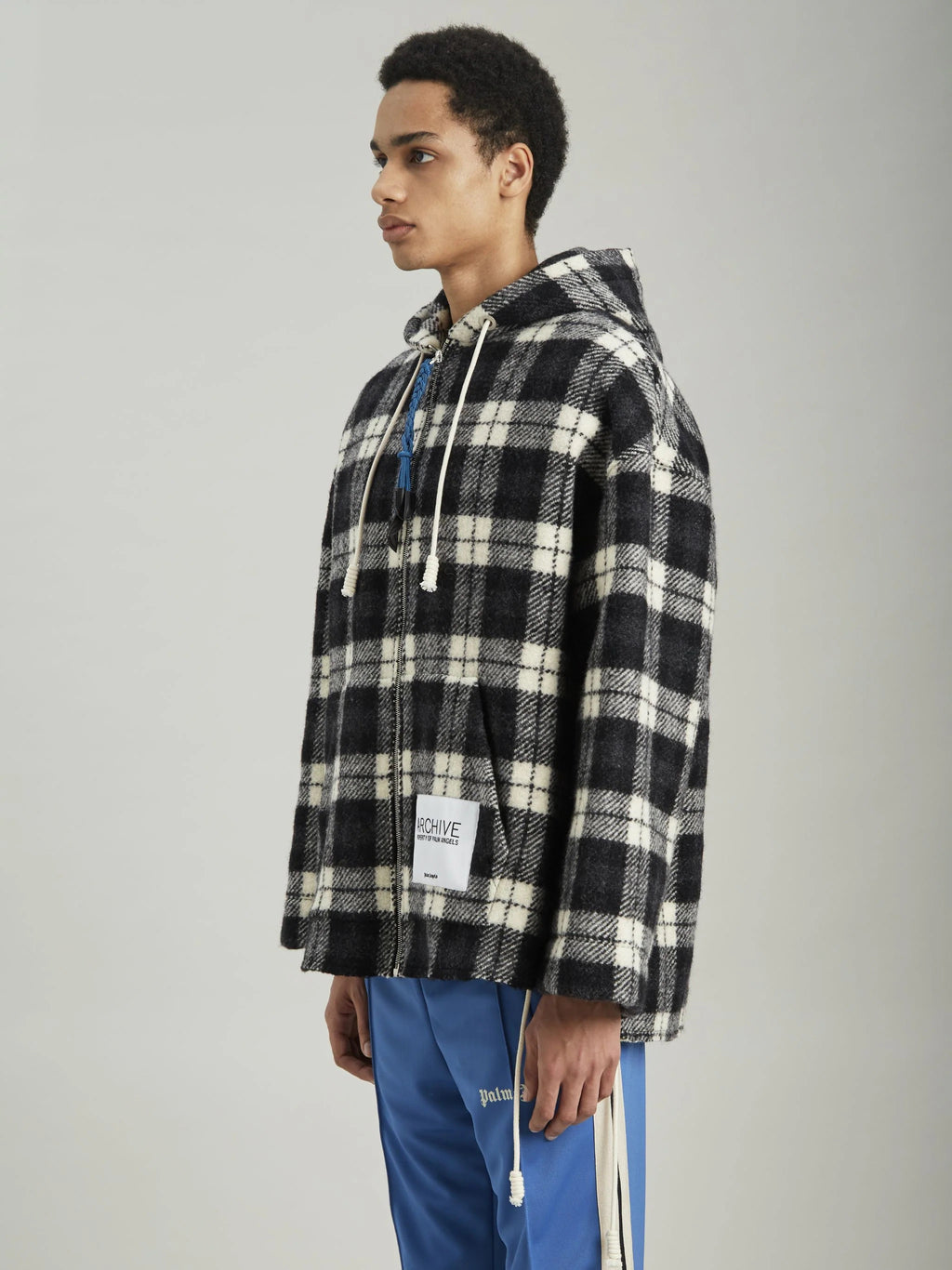 Palm Angels Men Archive Check Sweatshirts Black