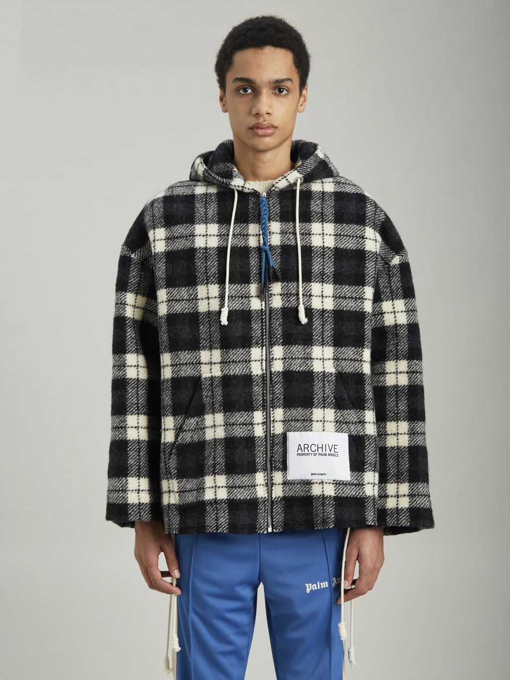 Palm Angels Men Archive Check Sweatshirts Black
