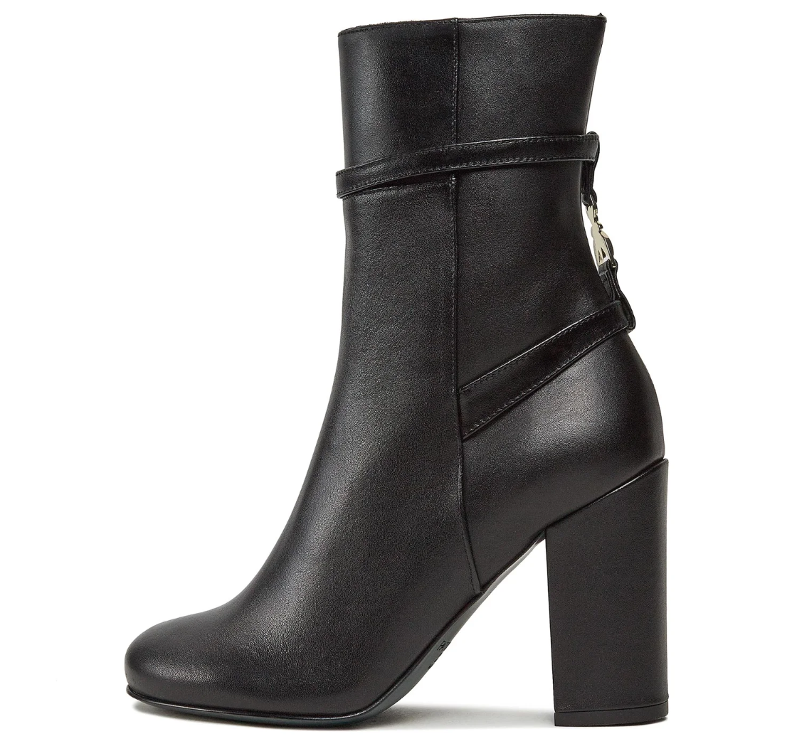 Patrizia Pepe Women Stivaletti Leather Tacco High Ankle Boots Black