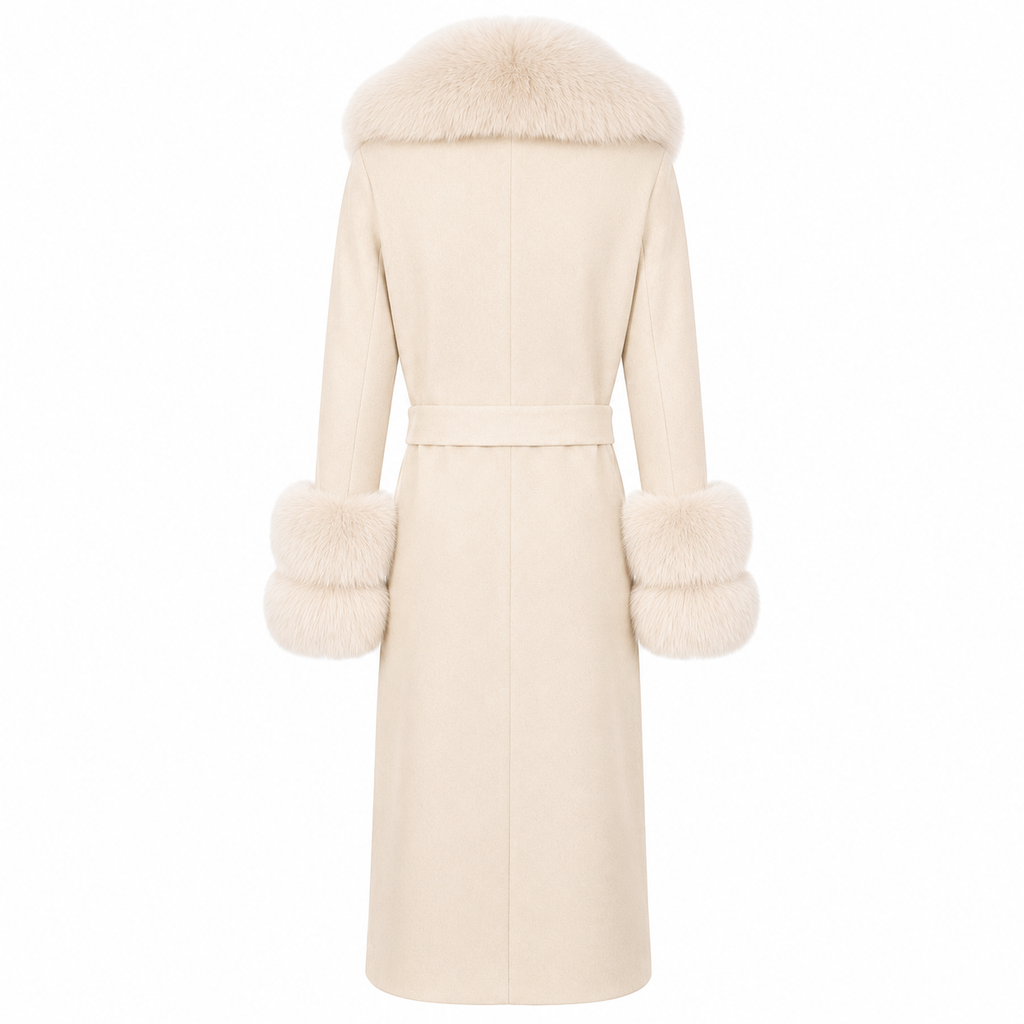 Loro Piana Fabric Women Coat Pelliccia Beige