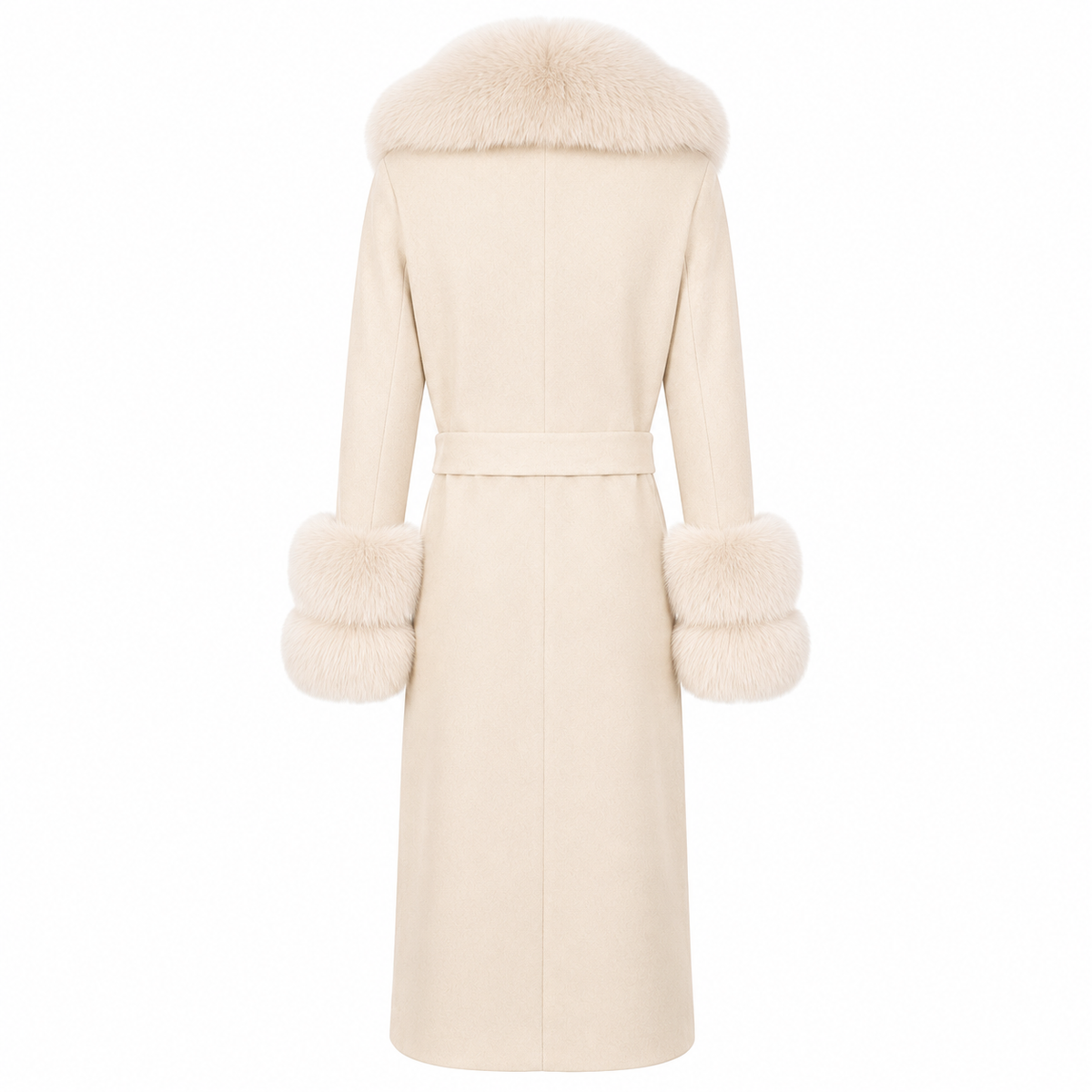 Loro Piana Fabric Women Coat Pelliccia Beige