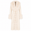 Loro Piana Fabric Women Coat Pelliccia Beige