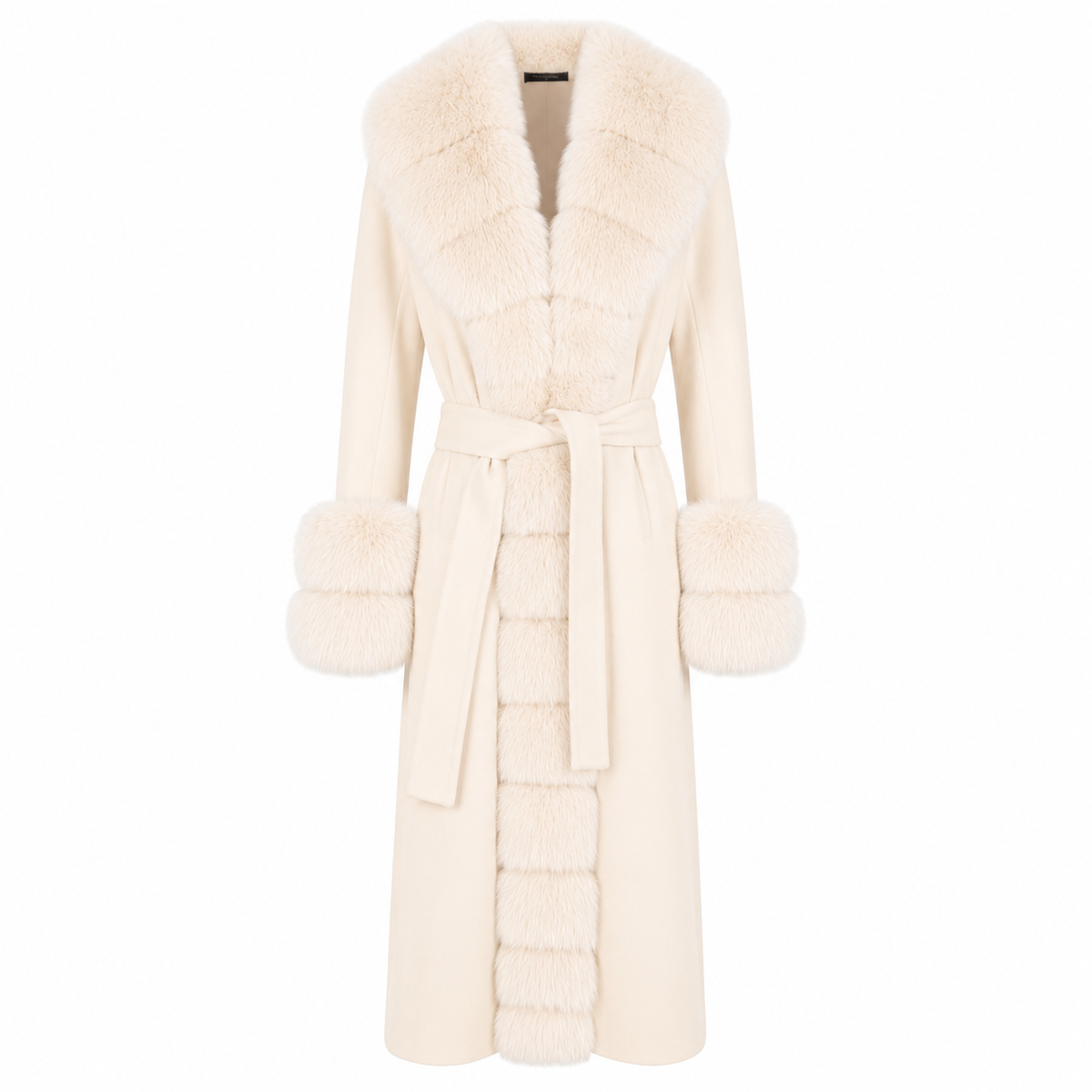 Loro Piana Fabric Women Coat Pelliccia Beige