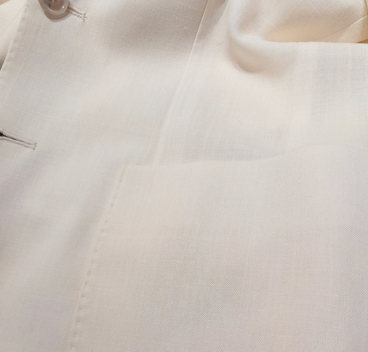 Loro Piana Fabric Men Suit Wool Silk White