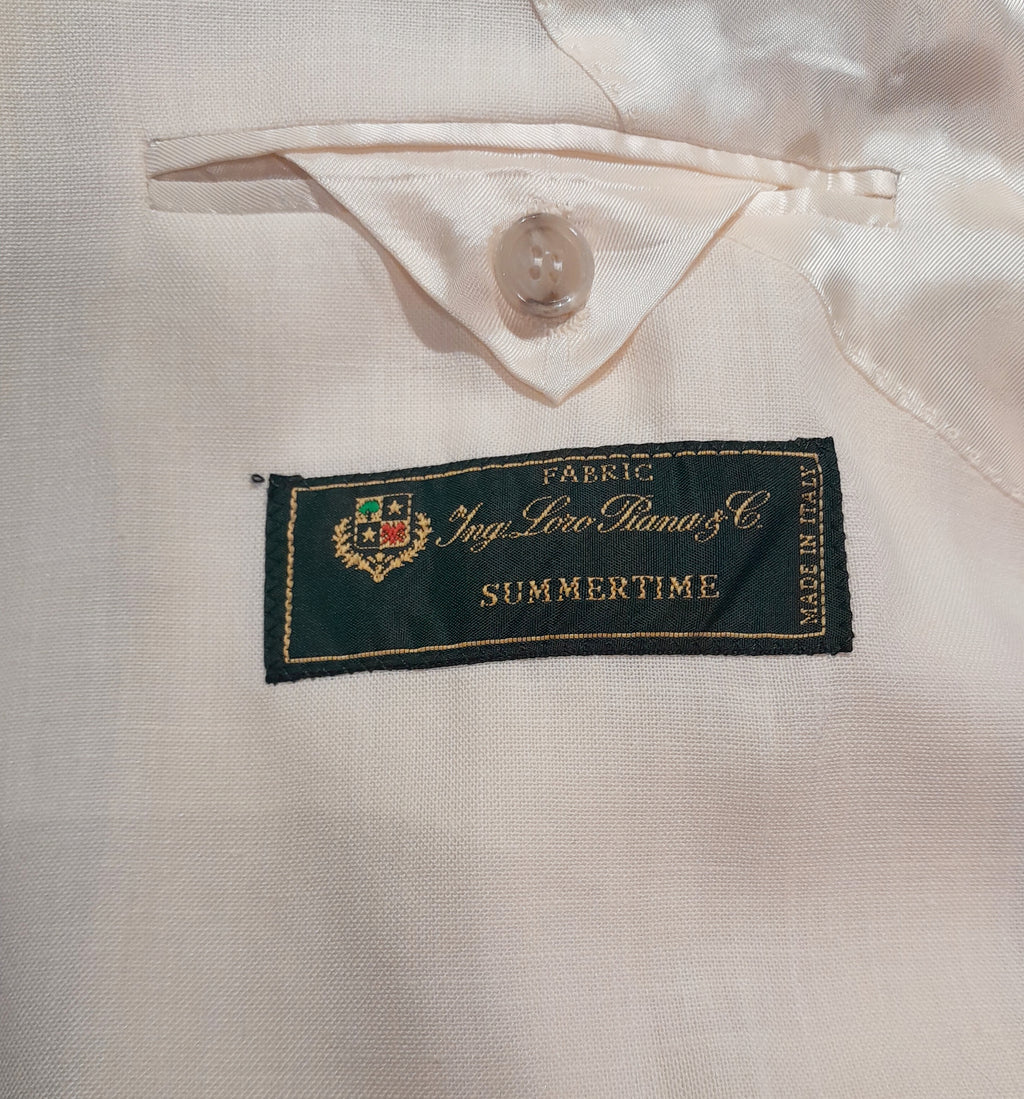 Loro Piana Fabric Men Suit Wool Silk White