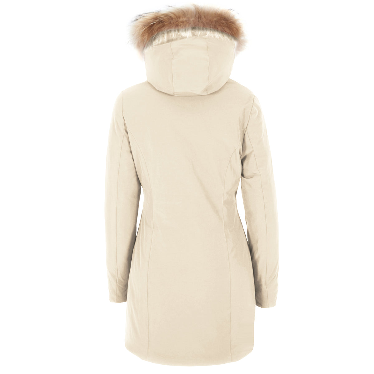 Yes Zee Women Down Jacket Long Pelo White