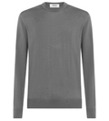 Alpha Studio Men Crew Neck Flanella Sweaters Grey