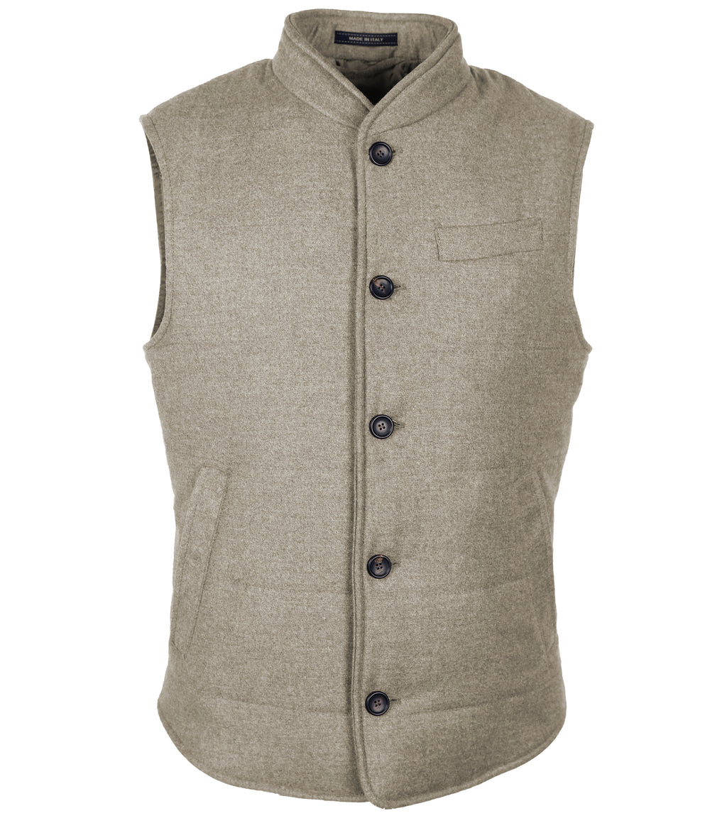 Loro Piana Fabric Men Vest Wool Cashmere Beige