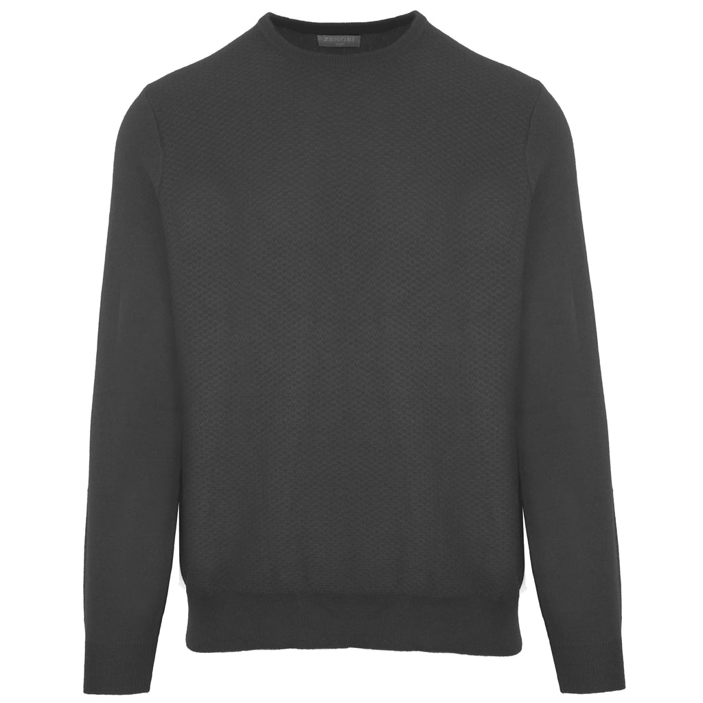 Malo Men Crew Neck Blend Cashmere Antracite Sweaters Grey