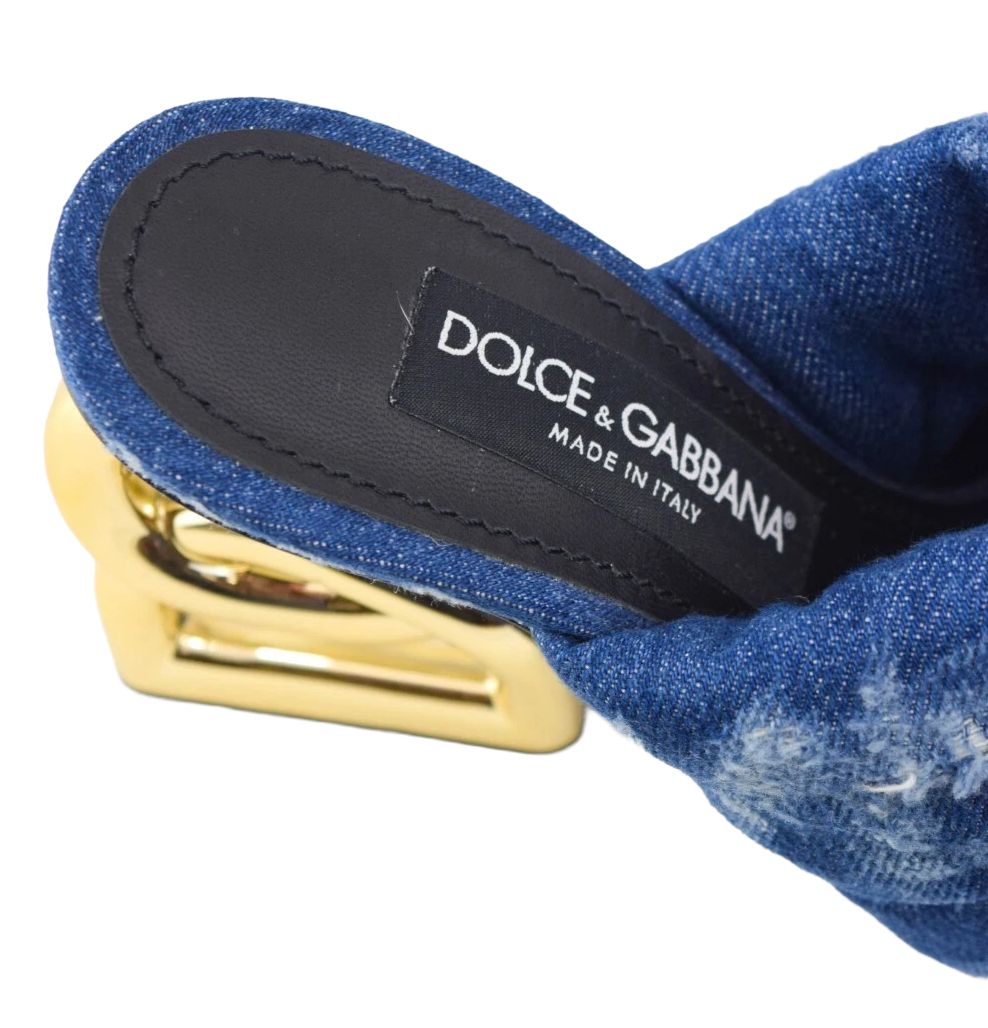 Dolce & Gabbana Women Sandali Denim Heel Sandals Blue