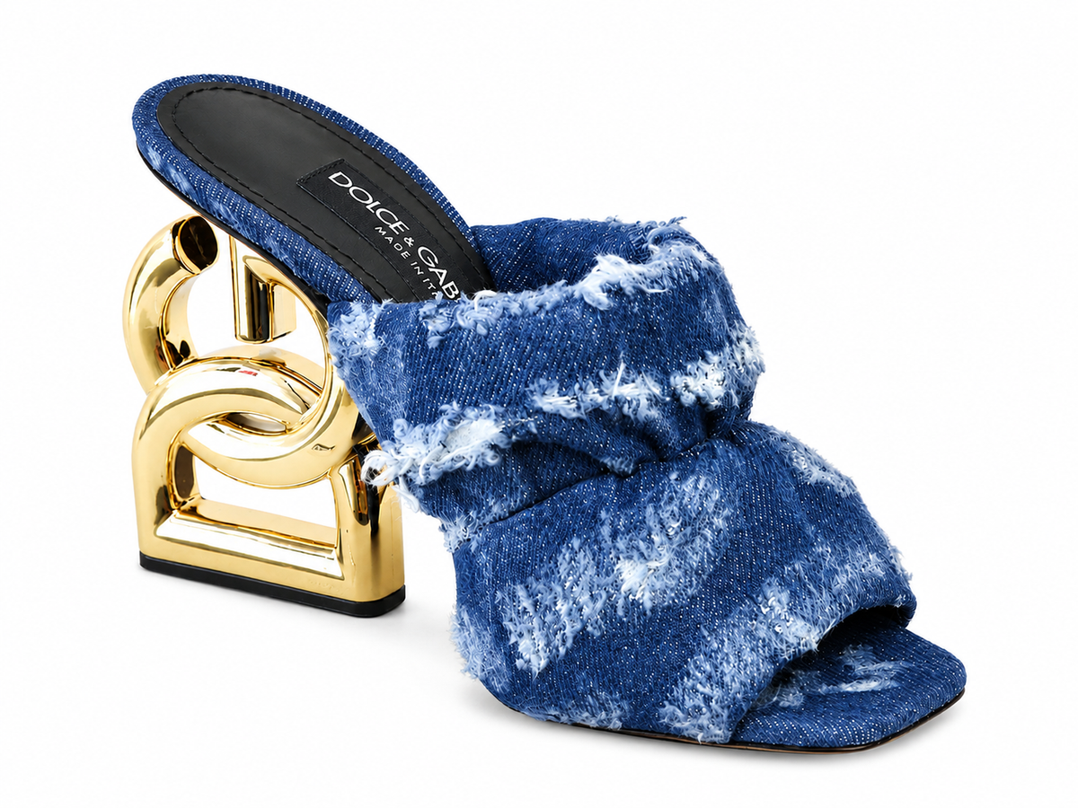 Dolce & Gabbana Women Sandali Denim Heel Sandals Blue