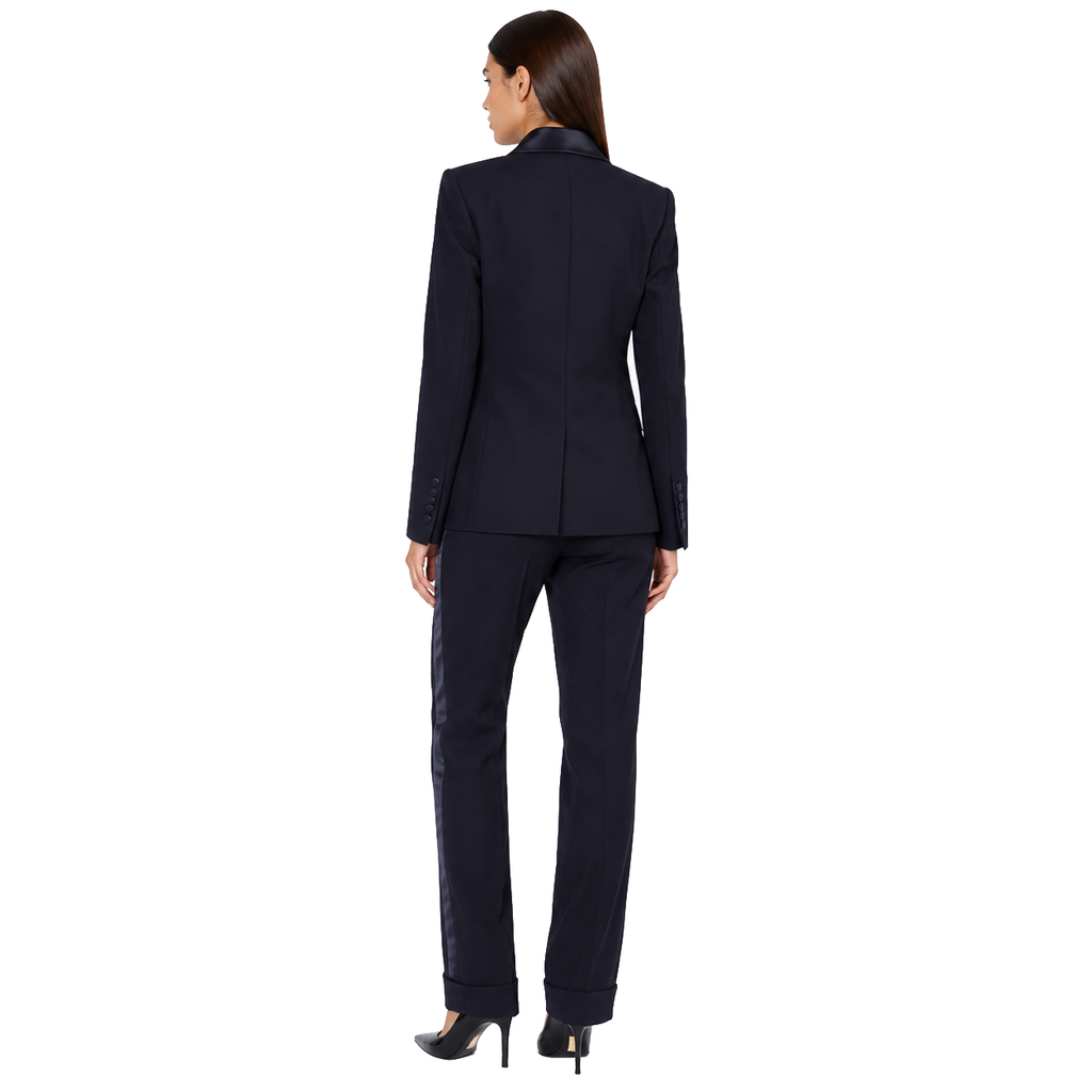 Loro Piana Fabric Women Suit Double-Breasted Blue
