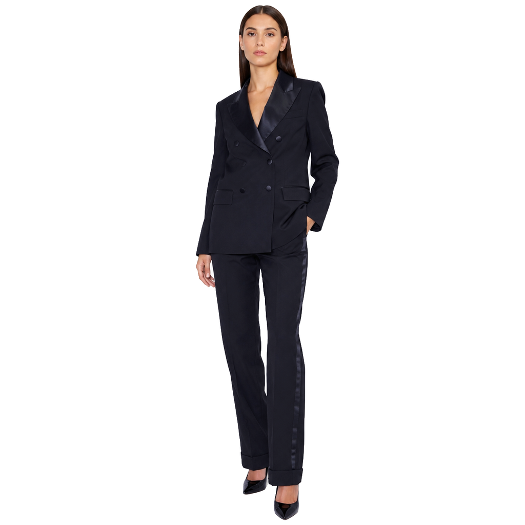 Loro Piana Fabric Women Suit Double-Breasted Blue
