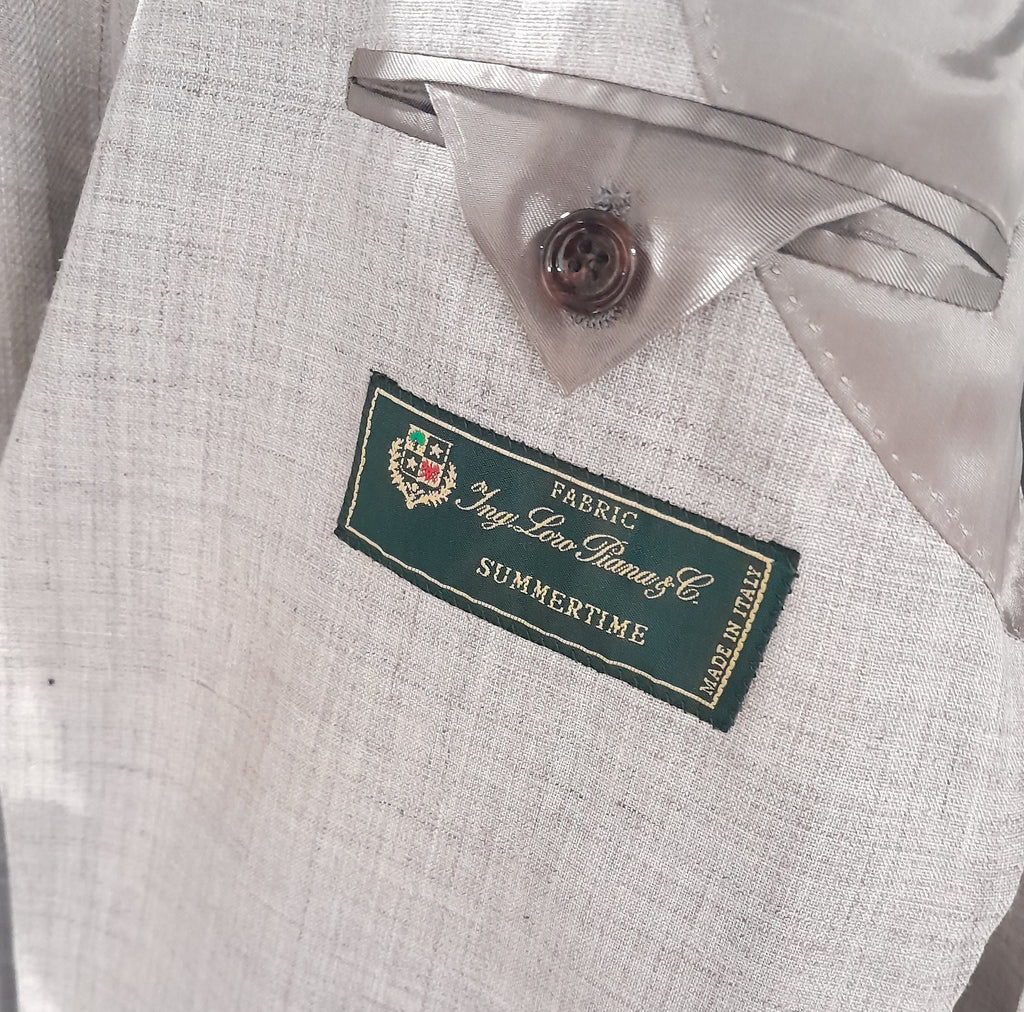 Loro Piana Fabric Men Suit Blend Wool Silk Beige