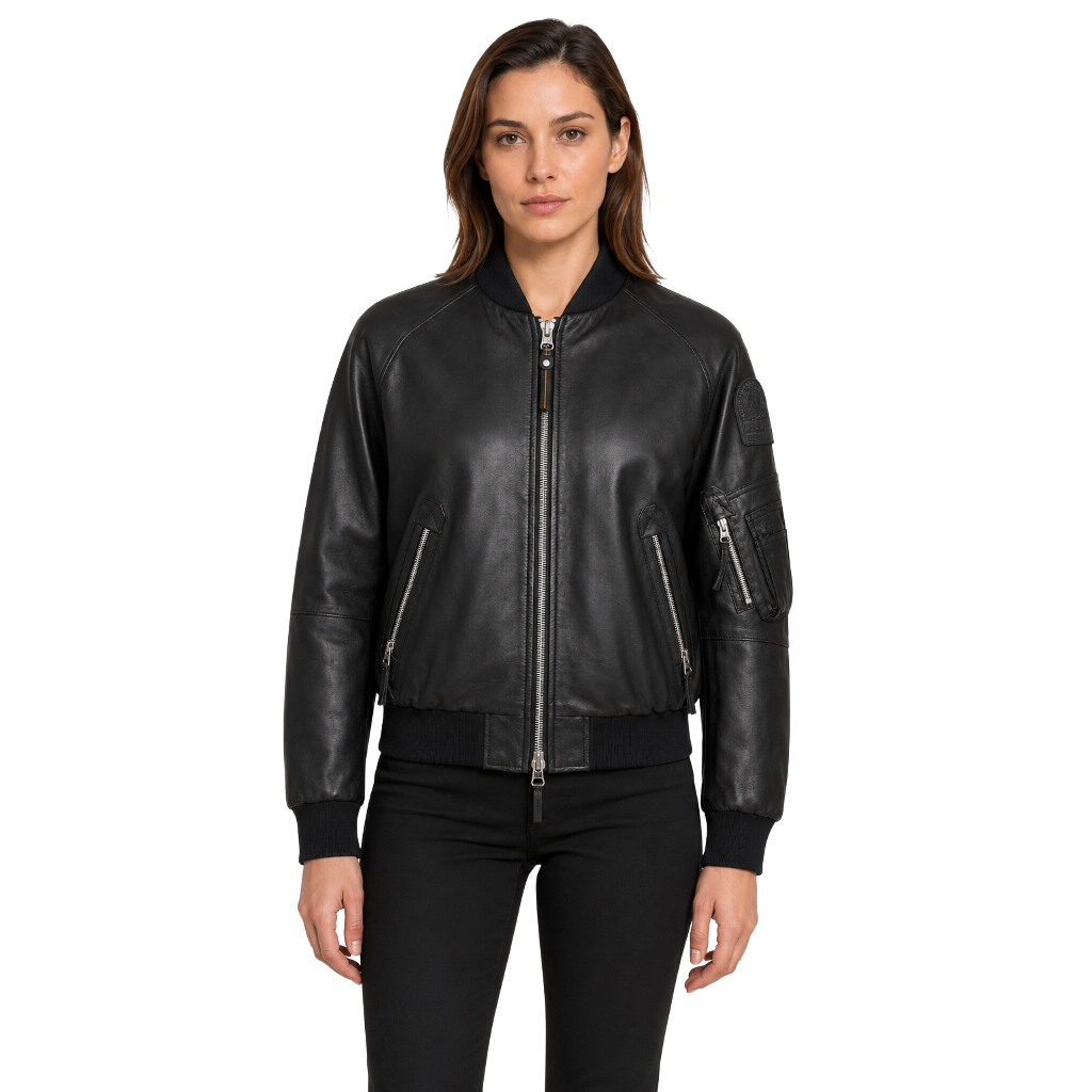Parajumpers Women Bomber Faurel Leather Black