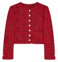 Patrizia Pepe Women Jacket Cropped Coral Tweed Red