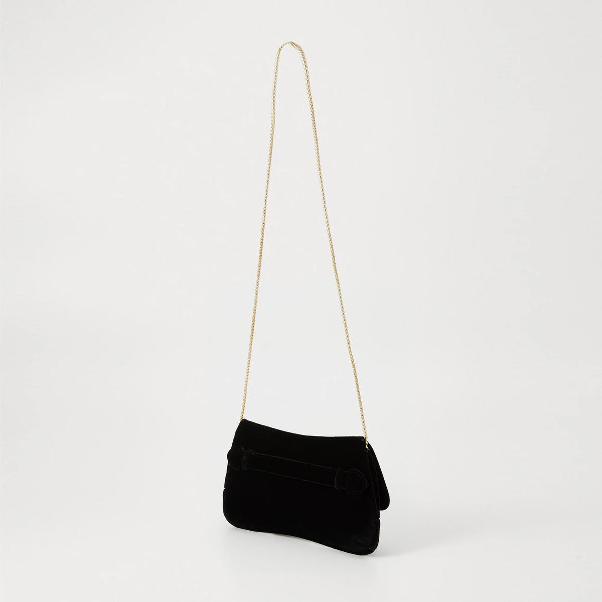 Emporio Armani Women Clutch Plain Velvet Black