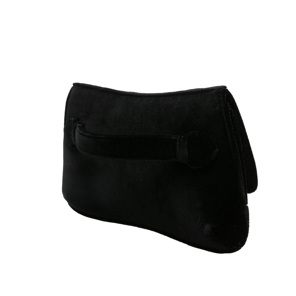 Emporio Armani Women Clutch Plain Velvet Black
