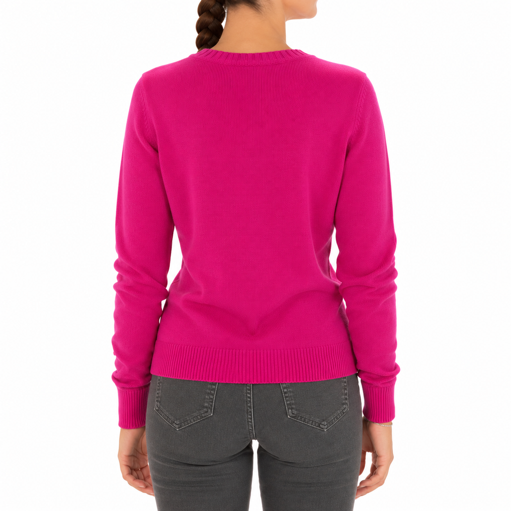 Emilio Romanelli Women Knit Cashmere Crew Neck Fuchsia