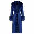 Loro Piana Fabric Women Coat Pelliccia Blue