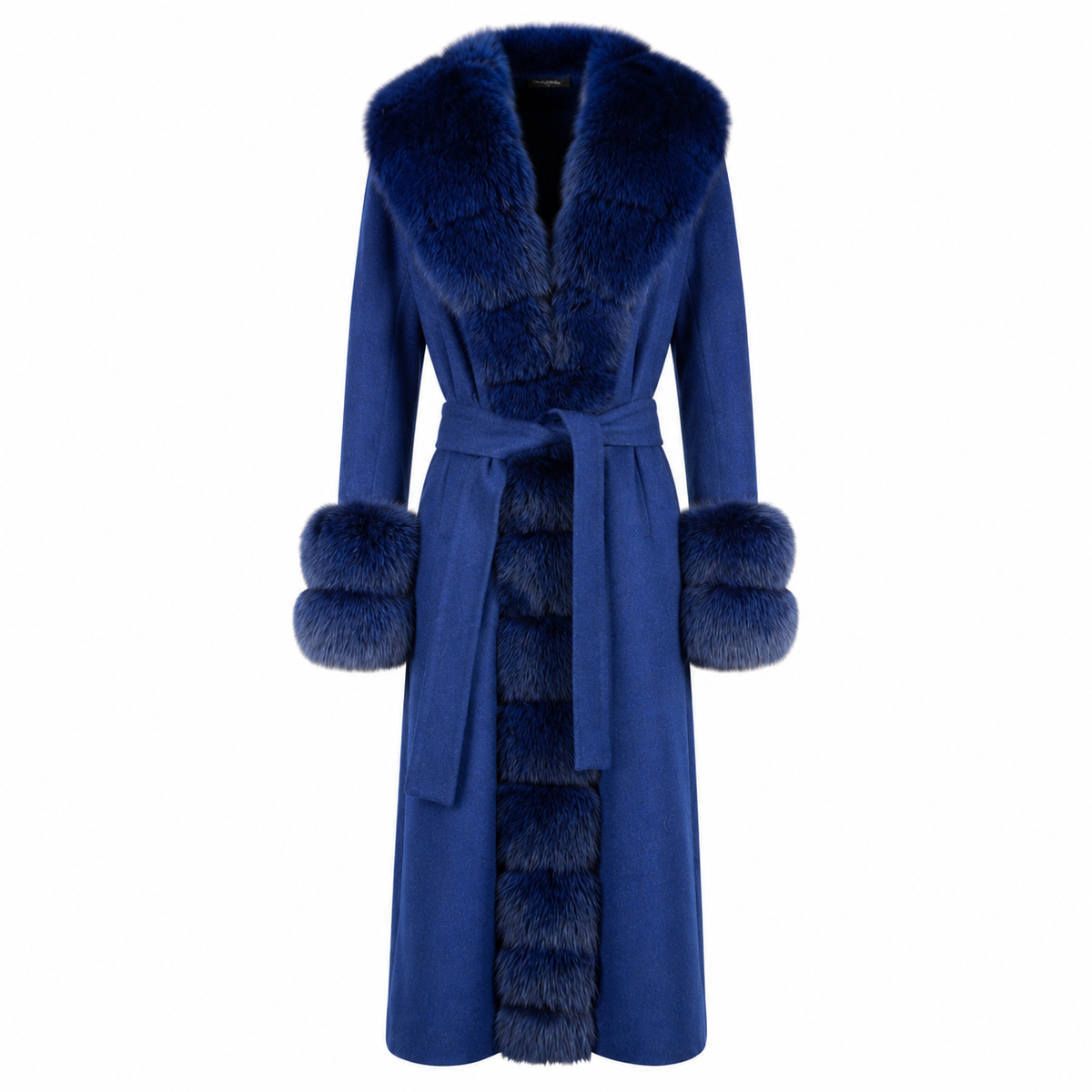 Loro Piana Fabric Women Coat Pelliccia Blue