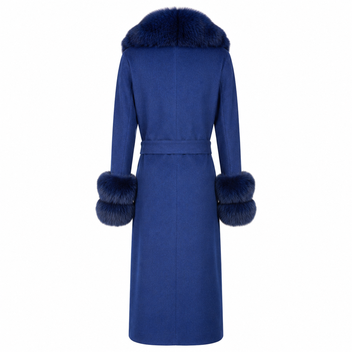 Loro Piana Fabric Women Coat Pelliccia Blue