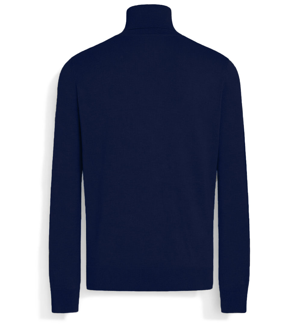 Emilio Romanelli Men Knit Turtleneck Gauge Blue
