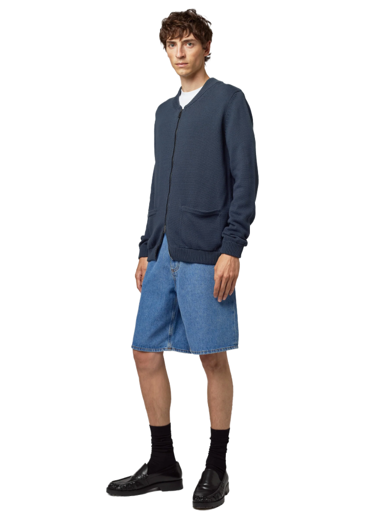 Alpha Studio Men Bomber Maxi Cotton Blue