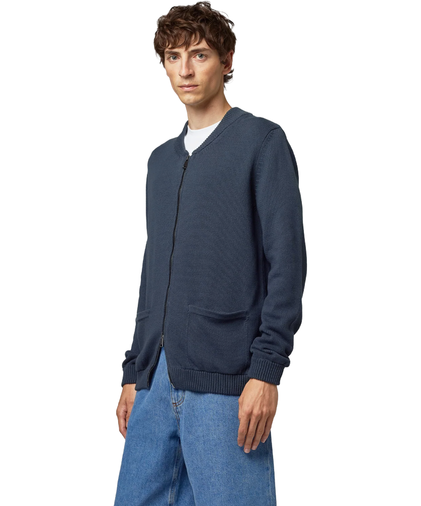 Alpha Studio Men Bomber Maxi Cotton Blue