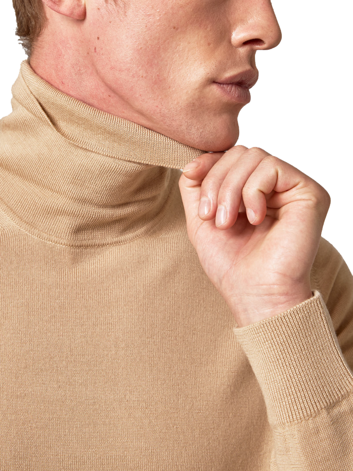 Alpha Studio Men Knit Turtleneck Beige