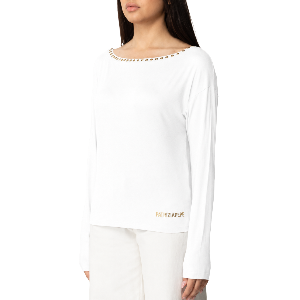 Patrizia Pepe Women T-Shirt Sleeve Long White