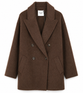 Bagutta Women Coat Wool Double-Breasted Brown
