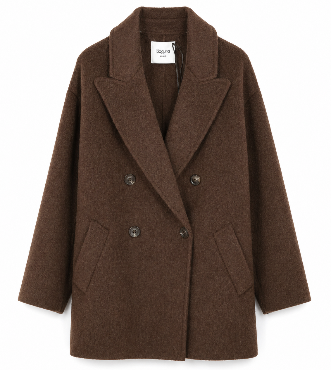 Bagutta Women Coat Wool Double-Breasted Brown