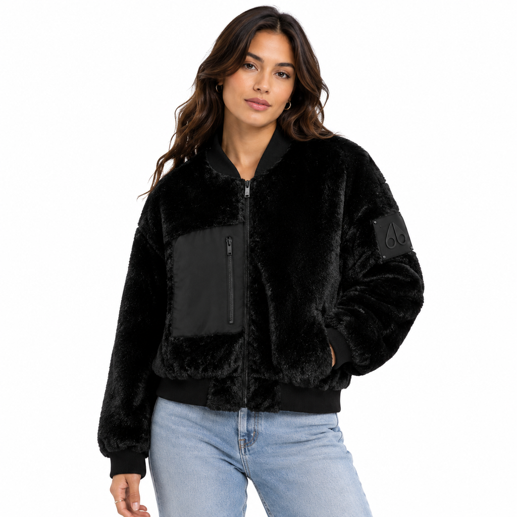 Moose knuckles Women Bomber Fur Black