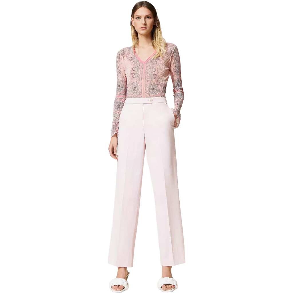 Twinset Women Trousers Maschile Gesso Pink