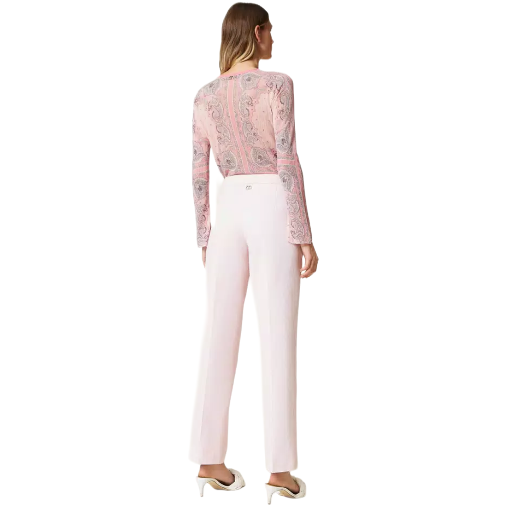 Twinset Women Trousers Maschile Gesso Pink